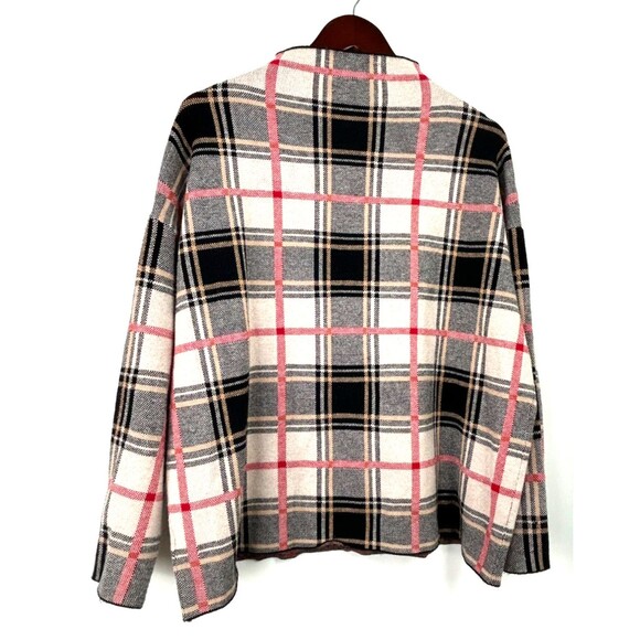 Tahari Mock Neck Plaid Pullover Top Womens Size 1X Long Sleeve Classic Comfort - Picture 6 of 11